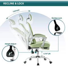 "JHK Ergonomic Mesh Gaming Chair – High Back Recliner with Lumbar Support & Swivel Base"