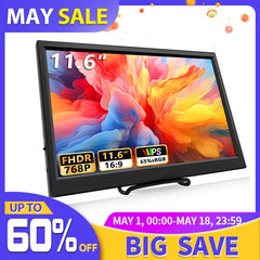 11.6 Inch Portable Monitor HDMI-Compatible Laptop second screen Gaming Extended Display For Switch/PS4/Xbox/Raspberry Pi