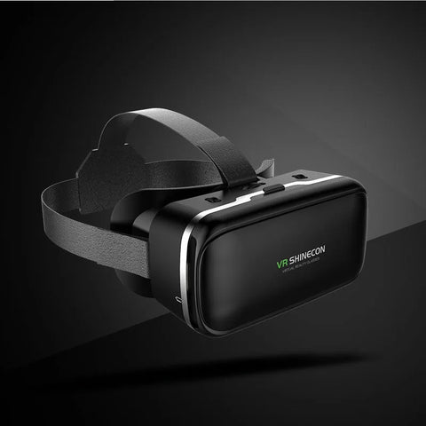 Black VR headset on a dark background