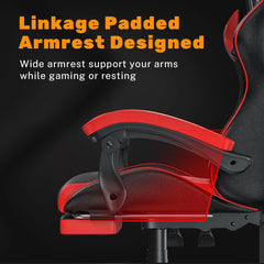"Gaming Chair with Footrest – Ergonomic Design, Adjustable Height, Lumbar and Head Support, Reclining Backrest"