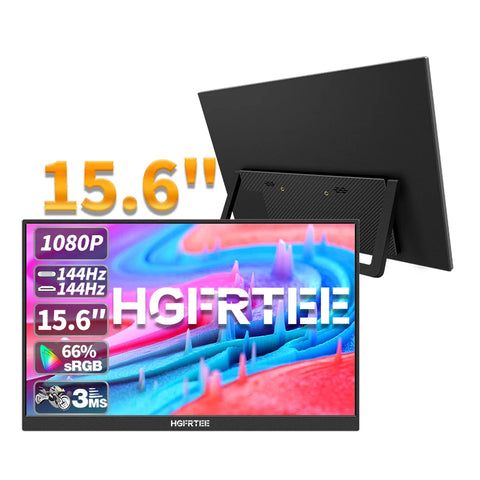"HGFRTEE 15.6'' Portable Monitor – FHD IPS Second Screen with Type-C & HDMI for Laptop, Gaming, and Extended Display"