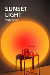 Table with decorative items against a sunset light backdrop