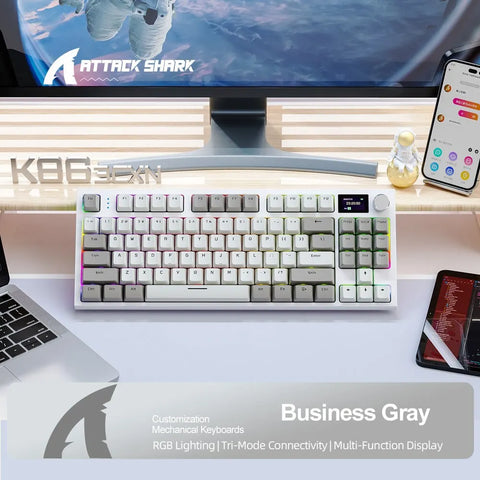 K86 Wireless Mechanical Keyboard – Hot-Swappable, Screen & Volume Knob