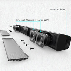 "Bluetooth 5.3 Soundbar Speakers – Stereo Surround Sound Home Theater with Remote Control, RCA, AUX & TF Card Support"
