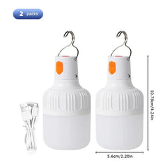 "2pcs Rechargeable LED Emergency Lights – Portable Indoor/Outdoor Flashing Lights for Barbecue, Tent, Camping with Battery"