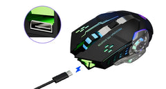 RGB Backlit Wireless Mouse – Bluetooth & 2.4GHz USB Rechargeable Silent Optical Mouse for Laptop, PC, MacBook & Tablet