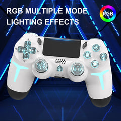 "GAMINJA RGB Wireless Game Controller – LED Bluetooth Gamepad with 6-Axis Gyroscope & Dual Vibration for PS4, PS3, PC & Console"