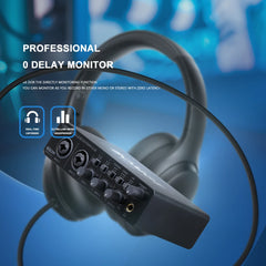BOMGE U202 USB Audio Interface – 32-Bit/192kHz Mic Preamplifier with XLR/TS/TRS Inputs & 48V Phantom Power for PC Recording & Streaming