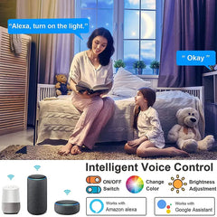 "Tuya Smart WiFi Ceiling Light – 24W RGB Circular Ambient Lamp, App Control, Alexa & Google Home Compatible for Bedroom & Home Decor"