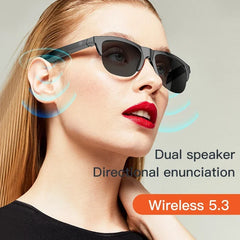 Smart Bluetooth V5.3 Sunglasses – HIFI Audio Glasses with Built-In Headphones & UV Protection