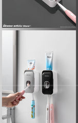 MENGNI Automatic Toothpaste Dispenser – Wall-Mounted Toothbrush Holder