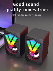 "RGB Gaming Soundbar – Stereo Surround Subwoofer Speakers for Desktop PC & Laptop"