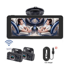 Dual Camera Baby Car Monitor – 1080P Rear Seat View with 6.8" Screen & Night Vision