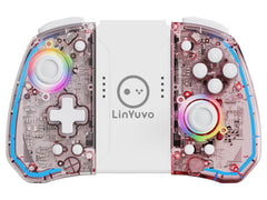 KS40 Wireless Transparent Joy-Pad – LinYuvo LED Switch Controller with Turbo for Nintendo NS/OLED/Lite