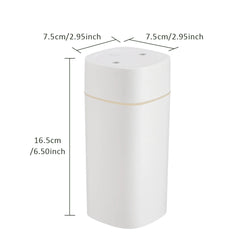 White ceramic salt and pepper shaker with dimensions indicated on a white background