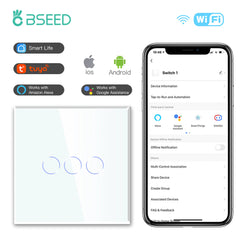 BSEED WiFi Smart Touch Light Switch EU Standard