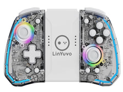 KS40 Wireless Transparent Joy-Pad – LinYuvo LED Switch Controller with Turbo for Nintendo NS/OLED/Lite