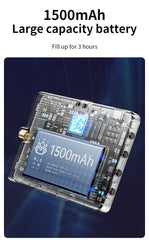 1500mAh battery pack with digital display on a dark blue background