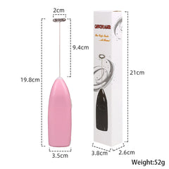 Pink hair straightener with measurements and packaging on a white background