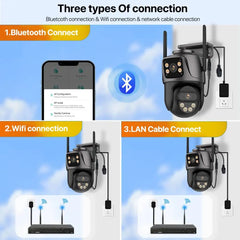4K Dual Lens PTZ Wi-Fi Outdoor Camera with AI Detection
