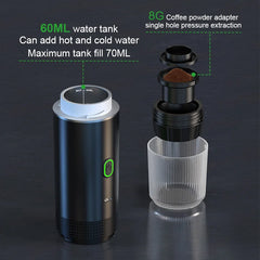 Portable 3-in-1 Electric Espresso Machine – Wireless Coffee Maker for Capsule or Ground