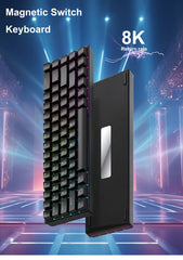 Magnetic switch keyboard with 8K return rate on a futuristic background