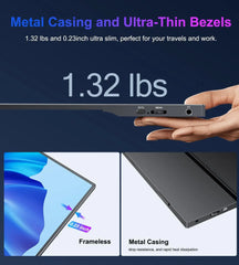 "HOESD.a 15.6'' Portable Gaming Monitor – 1080P, 300cd/m² Extended Display for Laptop, Phone, Switch, Xbox, PS4/PS5, PC, Mini PC"
