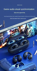 Gaming headset with smartphone and controller on a blue background