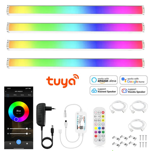 "DC 12V 30CM Smart RGB LED Cabinet Light – Tuya WiFi Dimmable Strip with APP & Voice Control for Kitchen, Wardrobe, Room Decor"