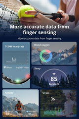 "2024 COLMI R02 Smart Ring – Health Monitor with Charging Case, 39-Day Battery Life, 5ATM Waterproof for Men & Women"