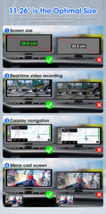 11.26" 4K Dash Cam with Carplay & Android Auto