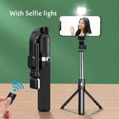 Portable Bluetooth Selfie Stick Tripod with Light