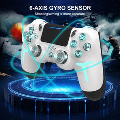 "GAMINJA RGB Wireless Game Controller – LED Bluetooth Gamepad with 6-Axis Gyroscope & Dual Vibration for PS4, PS3, PC & Console"