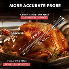 “Wireless Bluetooth" Dual Probe Meat Thermometer