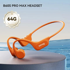 B60S Bone Conduction Earphones 64/32GB MP3 Wireless Open Headset IPX8 Waterproof Headphones