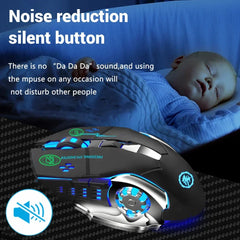 RGB Backlit Wireless Mouse – Bluetooth & 2.4GHz USB Rechargeable Silent Optical Mouse for Laptop, PC, MacBook & Tablet