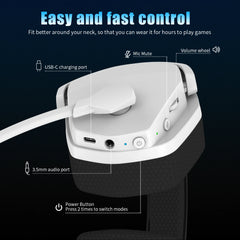 "NUBWO G06 Dual Wireless Gaming Headset – 2.4G & Bluetooth, 5ms Low Latency, 7.1 Surround Sound, ENC Mic for PC, PS4, PS5"
