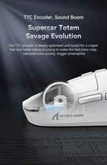 "Attack Shark X6 PAW3395 Gaming Mouse – Tri-Mode Bluetooth/2.4G/Wired, RGB, Macro Support, Magnetic Charging Base"