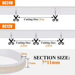Waterproof COB LED Strip Light 12V/24V Flexible Neon Light