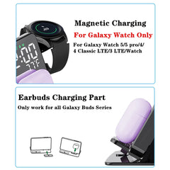 3-in-1 Wireless Charger for Samsung Galaxy Watch 6/5 Pro – Fast Charging Stand for Galaxy S24, S23, S22 with Alarm Clock