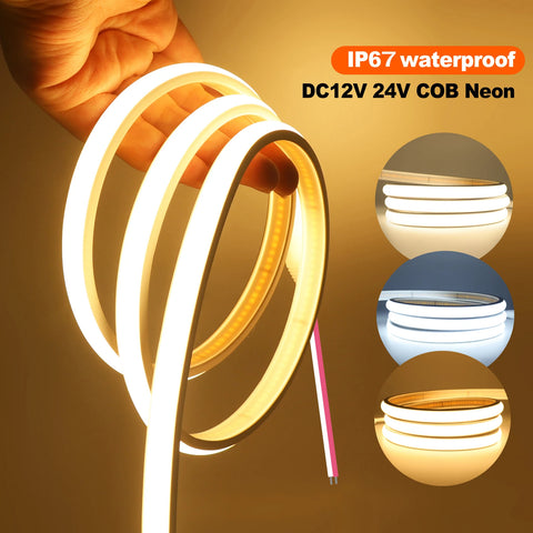 Waterproof COB LED Strip Light 12V/24V Flexible Neon Light