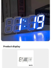 Voice-Activated 3D Luminous Digital Clock – Simple Fashion Silent Alarm Desktop Clock