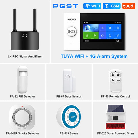 PGST 4G Smart Home Alarm System with Sensors