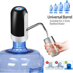 Universal barrel water dispenser with a glass being filled, suitable for 2-5GAL bottled water.