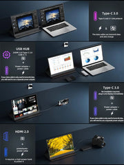 "ZSUS 14'' 2K Portable Monitor – 2160×1440 Resolution, 60Hz Display for Laptop, Xbox, PS4/PS5, Switch, TV Box, PC, and Mobile Devices"