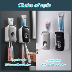 MENGNI Automatic Toothpaste Dispenser – Wall-Mounted Toothbrush Holder