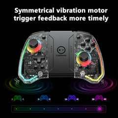 KS40 Wireless Transparent Joy-Pad – LinYuvo LED Switch Controller with Turbo for Nintendo NS/OLED/Lite