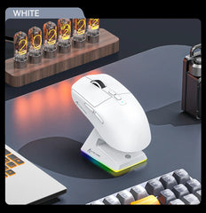 "Attack Shark X6 PAW3395 Gaming Mouse – Tri-Mode Bluetooth/2.4G/Wired, RGB, Macro Support, Magnetic Charging Base"