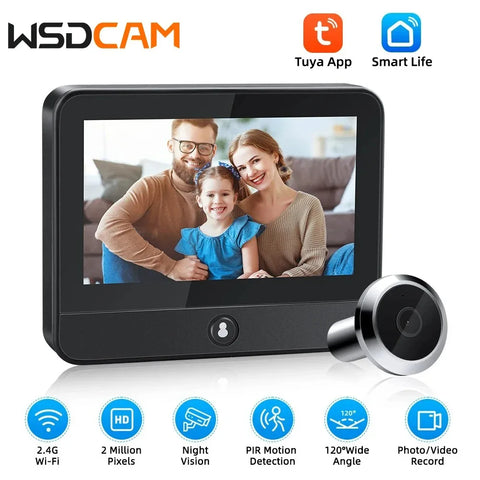 WSDCAM 1080P Tuya Wi-Fi Doorbell Camera with 4.3" Monitor