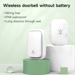 Lunzo Self-Powered Wireless Doorbell with 150m Range